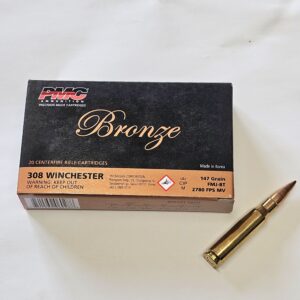 PMC 308 Winchester 147 GRS FMJ-BT Bronze Line 20 Stk