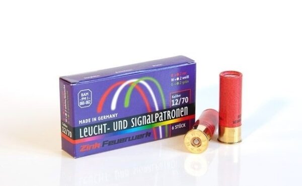 Zink Feuerwerk Leucht und Signalpatronen für Flinten Kal. 12/70